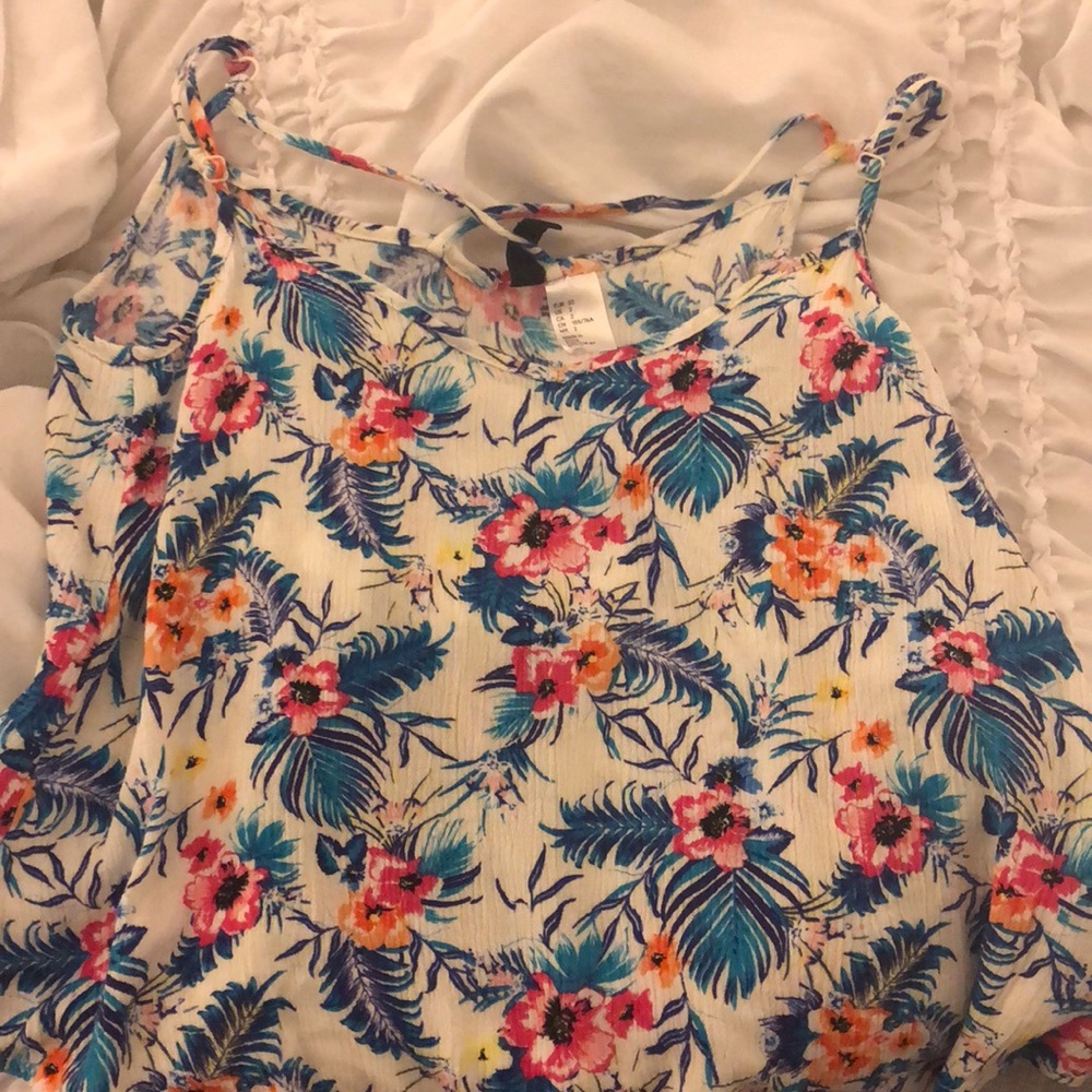 TROPICAL CROP TANK TOP